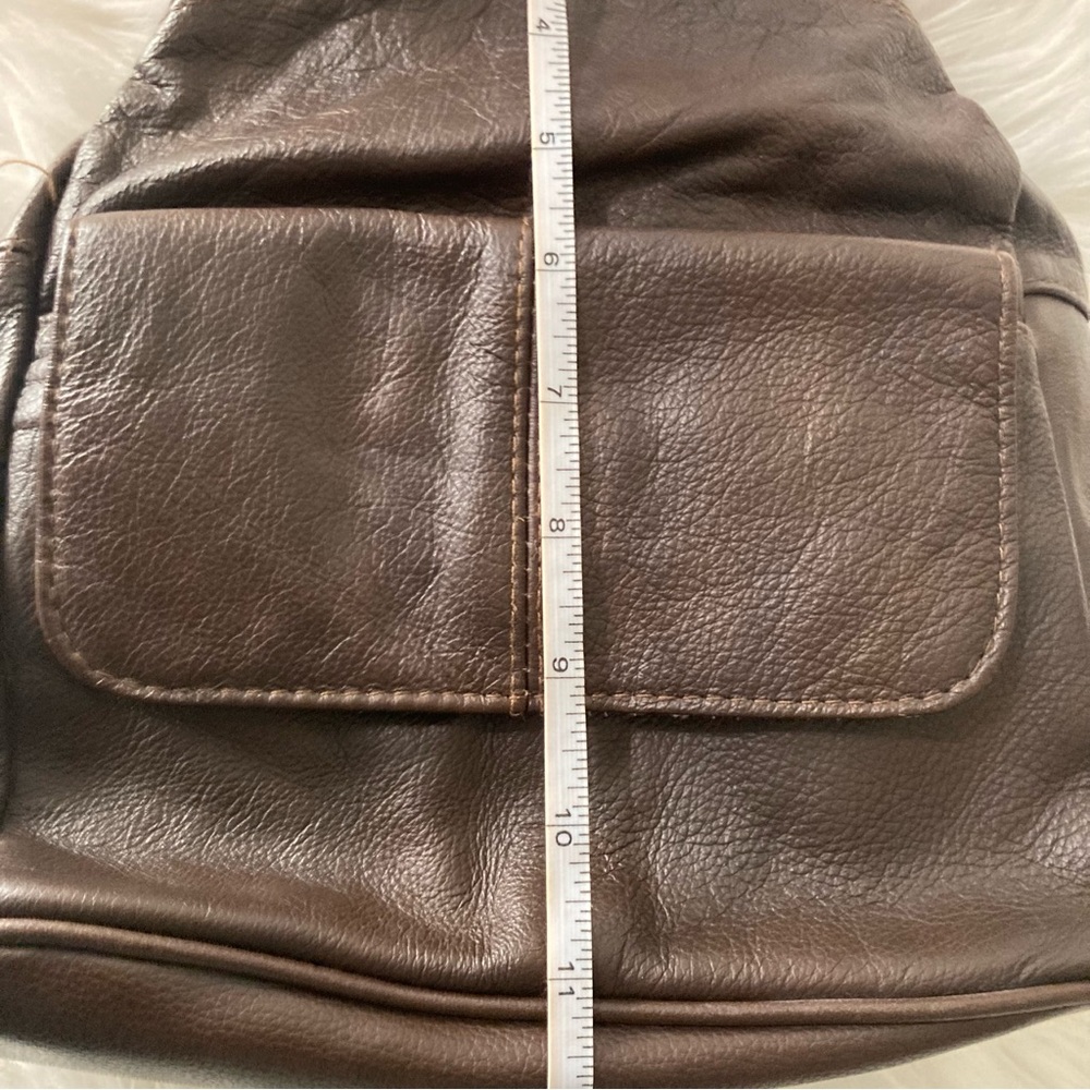 100% Leather Sling BOHO Travel/Every Day Backpack Brown - Picture 11 of 14